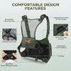 image:imageKastKing Bait Boss WaterResistant Fishing Chest Pack With EVA ZipDown Workstation MOLLE Storage Adjustable Chest StrapsB Olive Green