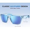 image:imageKastKing Beartrap Polarized Sports Fishing Sunglasses With PuriVex Protective Lens Coating Wayfarer Design Men WomenA Gloss Tal Light Blue Crystal Frame  Ice Blue Mirror