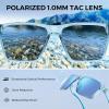 image:imageKastKing Beartrap Polarized Sports Fishing Sunglasses With PuriVex Protective Lens Coating Wayfarer Design Men WomenA Gloss Tal Light Blue Crystal Frame  Ice Blue Mirror