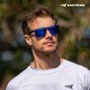 image:imageKastKing Beartrap Polarized Sports Fishing Sunglasses With PuriVex Protective Lens Coating Wayfarer Design Men WomenC Matte Black Frame  Cobalt Mirror