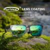 image:imageKastKing Beartrap Polarized Sports Fishing Sunglasses With PuriVex Protective Lens Coating Wayfarer Design Men WomenD Matte Black Frame  Chartreuse Mirror