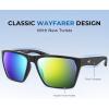 image:imageKastKing Beartrap Polarized Sports Fishing Sunglasses With PuriVex Protective Lens Coating Wayfarer Design Men WomenD Matte Black Frame  Chartreuse Mirror