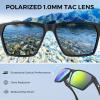 image:imageKastKing Beartrap Polarized Sports Fishing Sunglasses With PuriVex Protective Lens Coating Wayfarer Design Men WomenD Matte Black Frame  Chartreuse Mirror