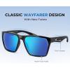 image:imageKastKing Beartrap Polarized Sports Fishing Sunglasses With PuriVex Protective Lens Coating Wayfarer Design Men WomenE Gloss Tal Light Gray Frame  Blue Ocean Mirror