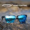 image:imageKastKing Beartrap Polarized Sports Fishing Sunglasses With PuriVex Protective Lens Coating Wayfarer Design Men WomenE Gloss Tal Light Gray Frame  Blue Ocean Mirror