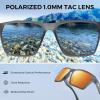 image:imageKastKing Beartrap Polarized Sports Fishing Sunglasses With PuriVex Protective Lens Coating Wayfarer Design Men WomenI Matte Smoke Crystal Frame  Scarlet Mirror