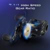 image:imageKastKing Centron Lite Baitcasting Fishing Reel  Lightweight Glass Fiber Infused Nylon Frame  76 OZ  5  1 AntiReverse Ball Bearings 711 HighSpeed Gear Ratio Fishing Reel with Compact DesignBBlackLeft711