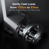 image:imageKastKing Kestrel Elite Baitcasting Fishing Reel Finesse Baitcaster Lightest Easily Cast Lures Down to 132 oz 111 Double Shielded BB Available in 841 and 751 Gear RatiosKestrel Carbon 45oz Left 841