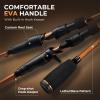 image:imageKastKing Lethal Blaze Twintip Fishing Rod and Reel Combo Spinning amp Baitcaster Combo Flame Pattern Design IM6 Graphite 2Pc Rod with Backup Tip Section StainlessSteel Guides EVA HandleCast610 Mhleft Handed 2pcs Extra Tip