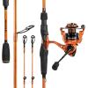 image:imageKastKing Lethal Blaze Twintip Fishing Rod and Reel Combo Spinning amp Baitcaster Combo Flame Pattern Design IM6 Graphite 2Pc Rod with Backup Tip Section StainlessSteel Guides EVA HandleSpin74 M3000 Reel 2pcs Extra Tip