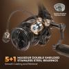 image:imageKastKing Lethal Blaze Twintip Fishing Rod and Reel Combo Spinning amp Baitcaster Combo Flame Pattern Design IM6 Graphite 2Pc Rod with Backup Tip Section StainlessSteel Guides EVA HandleSpin74 M3000 Reel 2pcs Extra Tip
