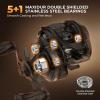 image:imageKastKing Lethal Blaze Twintip Fishing Rod and Reel Combo Spinning amp Baitcaster Combo Flame Pattern Design IM6 Graphite 2Pc Rod with Backup Tip Section StainlessSteel Guides EVA HandleCast64 Mleft Handed 2pcs Extra Tip