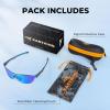 image:imageKastKing Nizini Polarized Sports Fishing Sunglasses With PuriVex Protective Lens Coating Rimless Wrap Design Men WomenB Gloss Navy Blue Demi Frame  Ice Blue Mirror