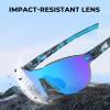 image:imageKastKing Nizini Polarized Sports Fishing Sunglasses With PuriVex Protective Lens Coating Rimless Wrap Design Men WomenB Gloss Navy Blue Demi Frame  Ice Blue Mirror