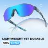 image:imageKastKing Nizini Polarized Sports Fishing Sunglasses With PuriVex Protective Lens Coating Rimless Wrap Design Men WomenB Gloss Navy Blue Demi Frame  Ice Blue Mirror