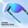 image:imageKastKing Nizini Polarized Sports Fishing Sunglasses With PuriVex Protective Lens Coating Rimless Wrap Design Men WomenB Gloss Navy Blue Demi Frame  Ice Blue Mirror