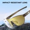 image:imageKastKing Nizini Polarized Sports Fishing Sunglasses With PuriVex Protective Lens Coating Rimless Wrap Design Men WomenD Gloss Tal Dark Olive Frame  Gold Mirror