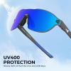 image:imageKastKing Nizini Polarized Sports Fishing Sunglasses With PuriVex Protective Lens Coating Rimless Wrap Design Men WomenE Matte Black Frame  Cobalt Mirror