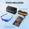 image:imageKastKing Nizini Polarized Sports Fishing Sunglasses With PuriVex Protective Lens Coating Rimless Wrap Design Men WomenE Matte Black Frame  Cobalt Mirror