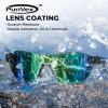 image:imageKastKing Nizini Polarized Sports Fishing Sunglasses With PuriVex Protective Lens Coating Rimless Wrap Design Men WomenF Gloss Tal Brown Frame  Chartreuse Mirror