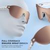 image:imageKastKing Nizini Polarized Sports Fishing Sunglasses With PuriVex Protective Lens Coating Rimless Wrap Design Men WomenG Gloss Crystal Frame  Silver Mirror