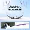 image:imageKastKing Nizini Polarized Sports Fishing Sunglasses With PuriVex Protective Lens Coating Rimless Wrap Design Men WomenH Gloss Crystal Frame  Lavender Mirror