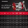image:imageKastKing Rover Round Baitcasting Fishing Reel Perfect Conventional Reel for Catfish SalmonSteelhead Striper Bass and Inshore Saltwater Fishing Reel Reinforced Metal BodyRed