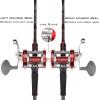 image:imageKastKing Rover Round Baitcasting Fishing Reel Perfect Conventional Reel for Catfish SalmonSteelhead Striper Bass and Inshore Saltwater Fishing Reel Reinforced Metal BodyRed