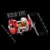 image:imageKastKing Rover Round Baitcasting Fishing Reel Perfect Conventional Reel for Catfish SalmonSteelhead Striper Bass and Inshore Saltwater Fishing Reel Reinforced Metal BodyRed