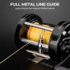 image:imageKastKing Rover Round Baitcasting Fishing Reel Perfect Conventional Reel for Catfish SalmonSteelhead Striper Bass and Inshore Saltwater Fishing Reel Reinforced Metal BodyBlack