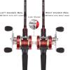 image:imageKastKing Rover Round Baitcasting Fishing Reel Perfect Conventional Reel for Catfish SalmonSteelhead Striper Bass and Inshore Saltwater Fishing Reel Reinforced Metal BodyRed