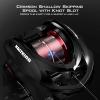 image:imageKastKing Speed Demon Elite Fishing Reel Worlds Fastest 1051 Gear RatioDeadbolt Baitcasting Reel 101 Shielded Stainless Steel BB CNC Lightweight Aluminum Frame Available in Skipping VersionSkipping Shallow Spool 861 Left