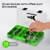 image:imageKastKing Tackle Boxes Plastic Box Plastic Storage Organizer Box with Removable Dividers  Fishing Tackle Storage  Box Organizer  2 Packs 4 Packs Tackle Trays  Parts BoxGreen Camouflage