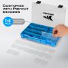 image:imageKastKing Tackle Boxes Plastic Box Plastic Storage Organizer Box with Removable Dividers  Fishing Tackle Storage  Box Organizer  2 Packs 4 Packs Tackle Trays  Parts BoxBlue Camouflage