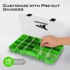 image:imageKastKing Tackle Boxes Plastic Box Plastic Storage Organizer Box with Removable Dividers  Fishing Tackle Storage  Box Organizer  2 Packs 4 Packs Tackle Trays  Parts BoxGreen Camouflage