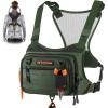image:imageKastKing Bait Boss WaterResistant Fishing Chest Pack With EVA ZipDown Workstation MOLLE Storage Adjustable Chest StrapsB Olive Green