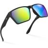 image:imageKastKing Beartrap Polarized Sports Fishing Sunglasses With PuriVex Protective Lens Coating Wayfarer Design Men WomenD Matte Black Frame  Chartreuse Mirror
