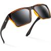 image:imageKastKing Beartrap Polarized Sports Fishing Sunglasses With PuriVex Protective Lens Coating Wayfarer Design Men WomenL Gloss Yellow Demi Frame  Smoke