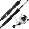 image:imageKastKing Crixus Fishing Rod and Reel Combo High Performance Spinning amp Baitcaster Combo IM6 Graphite 2Pc Blanks Zirconium Oxide Rings SuperPolymer Handle Lightweight Reel with Aluminum SpoolA Spin56 Light2pcs 2000 Reel
