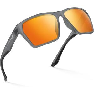 image:imageKastKing Beartrap Polarized Sports Fishing Sunglasses With PuriVex Protective Lens Coating Wayfarer Design Men WomenI Matte Smoke Crystal Frame  Scarlet Mirror