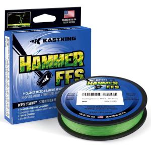 image:imageKastKing Hammer FFS Neutral Density UHMWPE Braided Fishing Line Unique 9Carrier MicroFilament Round Braid Colorfast Super Smooth Ultra Small Finesse DiametersNeon Green