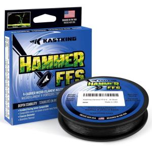 image:imageKastKing Hammer FFS Neutral Density UHMWPE Braided Fishing Line Unique 9Carrier MicroFilament Round Braid Colorfast Super Smooth Ultra Small Finesse DiametersStealth Black
