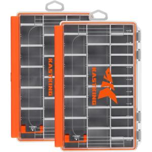 image:imageKastKing HyperSeal Waterproof Tackle Box Waterproof 3600 and 3700 Tackle Trays Fishing Tackle Box Organizer with Removable Dividers Lure Box and Terminal Tackle Storage3600 2 Packs