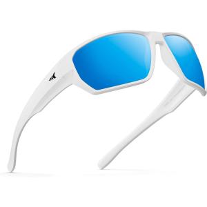 image:imageKastKing Merced Floating Polarized Sports Sunglasses With PuriVex Protective Lens Coating Lightweight TPX Frame Men WomenF Matte White Frame  Blue Ocean Mirror