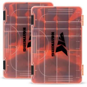 image:imageKastKing Tackle Boxes Plastic Box Plastic Storage Organizer Box with Removable Dividers  Fishing Tackle Storage  Box Organizer  2 Packs 4 Packs Tackle Trays  Parts BoxOrange Camouflage
