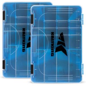 image:imageKastKing Tackle Boxes Plastic Box Plastic Storage Organizer Box with Removable Dividers  Fishing Tackle Storage  Box Organizer  2 Packs 4 Packs Tackle Trays  Parts BoxBlue Camouflage