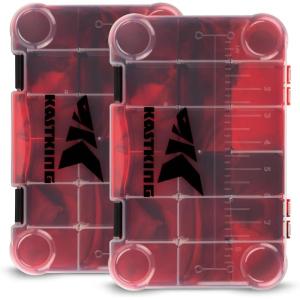 image:imageKastKing Tackle Boxes Plastic Box Plastic Storage Organizer Box with Removable Dividers  Fishing Tackle Storage  Box Organizer  2 Packs 4 Packs Tackle Trays  Parts BoxRed Camouflage