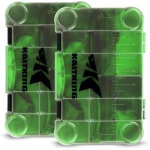 image:imageKastKing Tackle Boxes Plastic Box Plastic Storage Organizer Box with Removable Dividers  Fishing Tackle Storage  Box Organizer  2 Packs 4 Packs Tackle Trays  Parts BoxGreen Camouflage
