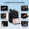 image:imageKastKing Bait Boss Fishing Tackle Backpack with Rod Holders4 Tackle BoxesRain CoverStorage for Fishing GearE Black Aluminum Back Support System