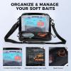 image:imageKastKing BaitSpace Detachable Bait Binder Tackle Bag  Large Clear Sleeves Durable 900D Waterresistant Fabric Soft Plastic Bait Storage For Hooks Sinkers amp Fishing AccessoriesBlack